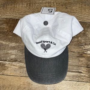 NWT 5B Style White & Dark Gray Cute Baseball Cap/Hat